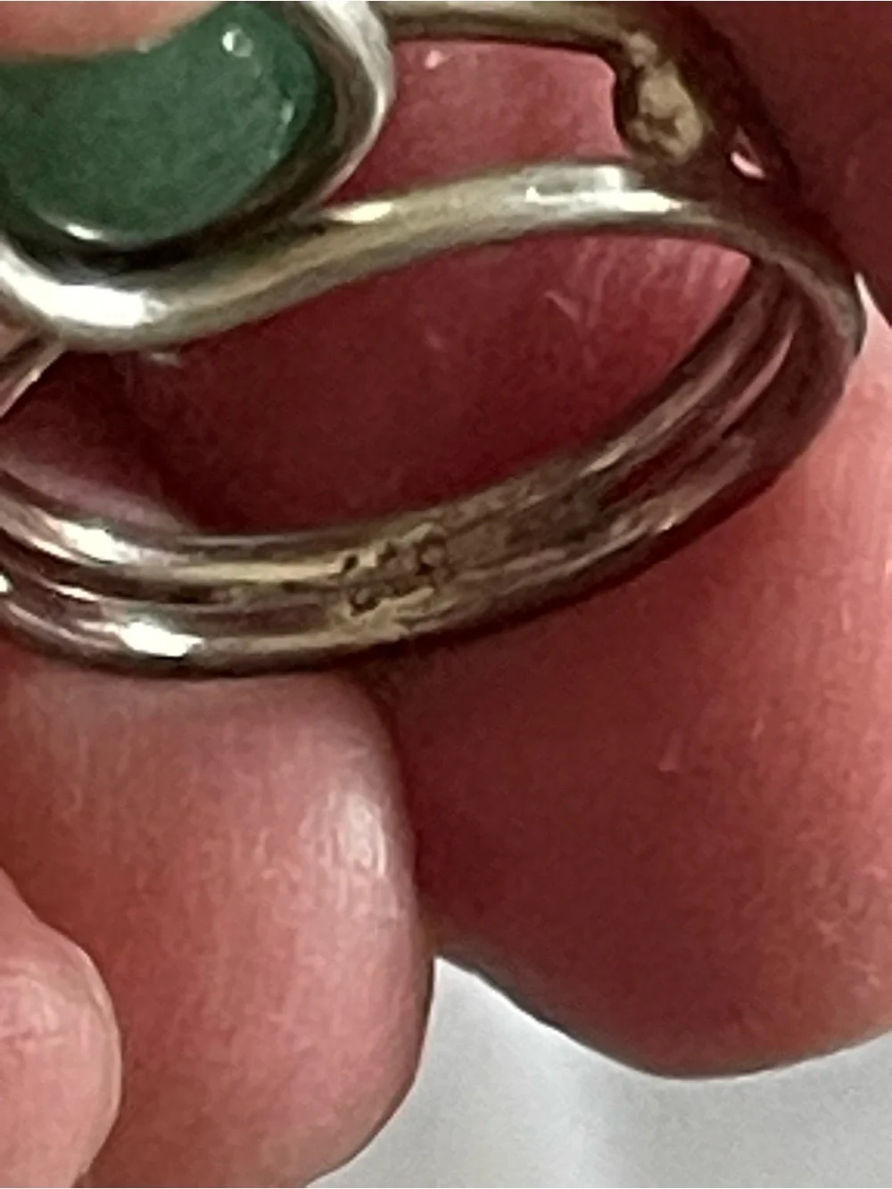 Green Stone Sterling-Color Ring - Women Jewelry